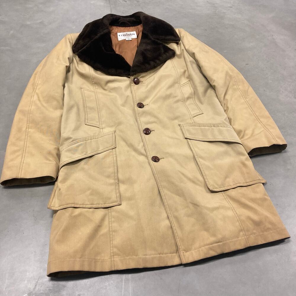 vintage y2k fur collar trench coat jacket